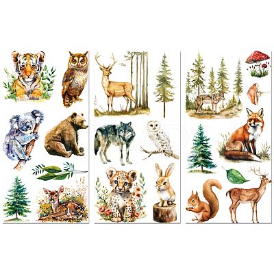 3 Sheets 3 Styles PVC Waterproof Decorative Stickers DIY-WH0404-070-1
