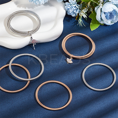20Pcs 2 Colors Steel Wire Spring Stretch Bracelets Set BJEW-OC0001-18-1