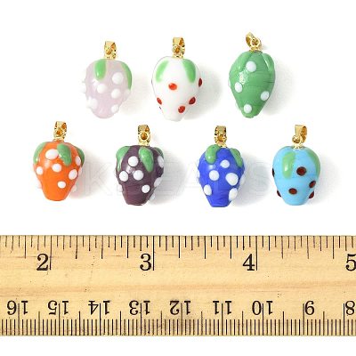 8Pcs Handmade Lampwork Pendants LAMP-FS0001-52A-1