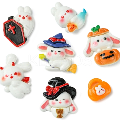 7Pcs 7 Styles Halloween Opaque Resin Decoden Cabochons CRES-FS0001-68-1