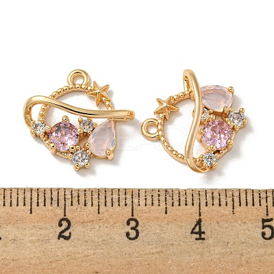 Brass Micro Pave Cubic Zirconia Pendants KK-K378-16G-1