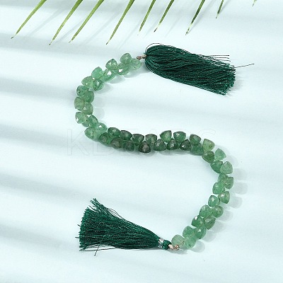 Top Drilled Faceted Triangle Natural Green Strawberry Quartz Beads Strands GG-NH0010-D01-01-1