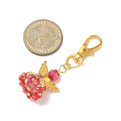 Angel Glass & Alloy Pendant Decorations HJEW-MZ00360-1