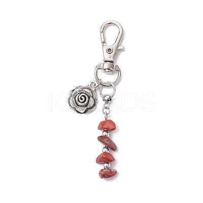 Natural & Synthetic Gemstone Chip Beaded Pendant Decorations HJEW-JM03265-1