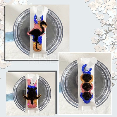 DIY DIY Cup Lid Dropping Adhesive Identification Label 40oz  Straw Fixing Label Plate Backpack Label Plate Silicone Making Kits DIY-CJ0002-75-1