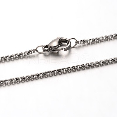 Tarnish Resistant 304 Stainless Steel Cable Chain Necklaces LS-NJEW-N0047-35-1