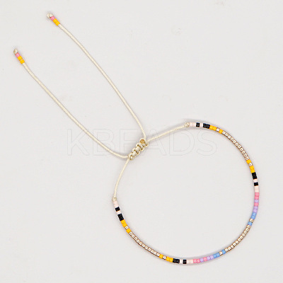 Bohemian Style Glass Seed Beads Braided Beads Bracelets for Women MZ6690-10-1