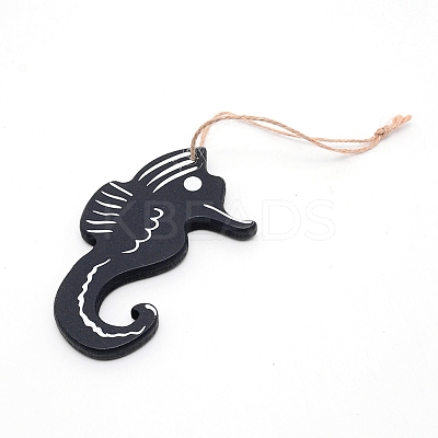 MDF Board Pendant Ornaments HJEW-WH0014-20C-1