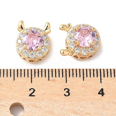 Brass Micro Pave Cubic Zirconia Beads KK-G531-01G-05-1