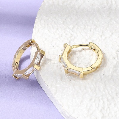 Brass Pave Cubic Zirconia Hoop Earrings EJEW-G471-09G-01-1
