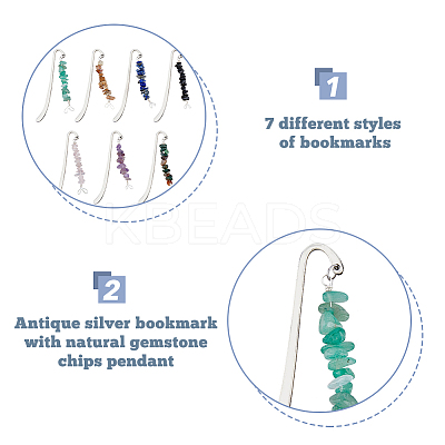 1 Set Alloy Hook Bookmarks AJEW-FH0003-73-1