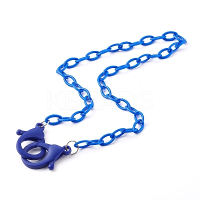 3Pcs 3 Colors Personalized ABS Plastic Cable Chain Necklaces NJEW-JN03484-02-1