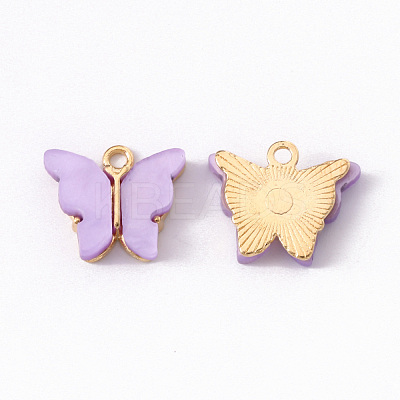 Alloy Acrylic Pendants X-ENAM-R136-01B-1
