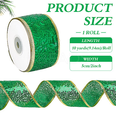 Christmas Theme 10 Yards Polyester Ribbon OCOR-WH0070-238A-1