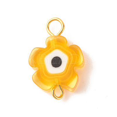 Handmade Millefiori Glass Connector Charms PALLOY-JF01341-1