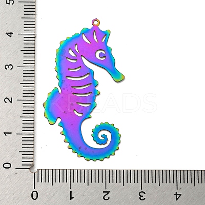 Ion Plating(IP) 201 Stainless Steel Etched Metal Embellishments Pendants STAS-G328-02D-RC-1