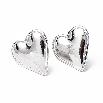 Non-Tarnish 304 Stainless Steel Heart Stud Earrings for Women EJEW-F300-16P-1