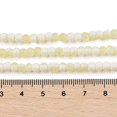 Frosted Crackle Glass Beads Strands GLAA-U001-4mm-M11-1