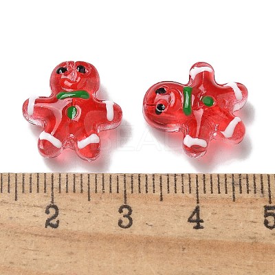 Christmas Transparent Glass Beads Strands LAMP-M021-02G-1
