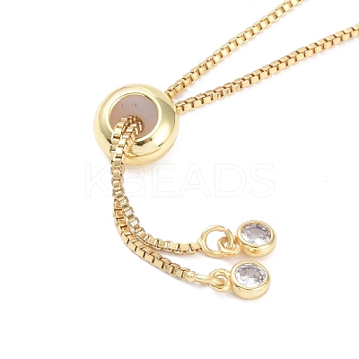 Heart Brass Micro Pave Clear Cubic Zirconia Link Bracelets LS-BJEW-H605-01G-01-1
