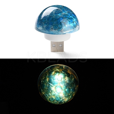Resin & Epoxy Resin Decor Plate Night Light DJEW-K030-01A-1