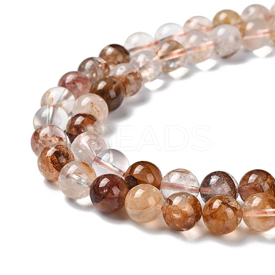 Natural Yellow Hematoid Quartz/Golden Healer Quartz Beads Strands G-P497-02C-02-1