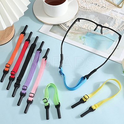 8Pcs 8 Colors Stretchy Nylon Sports Sunglass Straps AJEW-GF0010-53-1