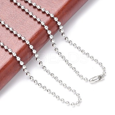 Tarnish Resistant Classic Plain 304 Stainless Steel Mens Womens Ball Chain Necklaces STAS-M174-007-1