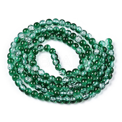 Baking Paint Crackle Glass Bead Strands CCG-S001-6mm-19-1