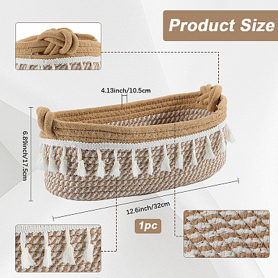 Cotton Rope Woven Storage Basket AJEW-WH20020-153E-1