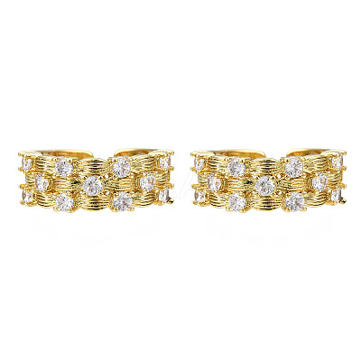 Cubic Zirconia Candy Shape Open Cuff Rings RJEW-N037-027-1