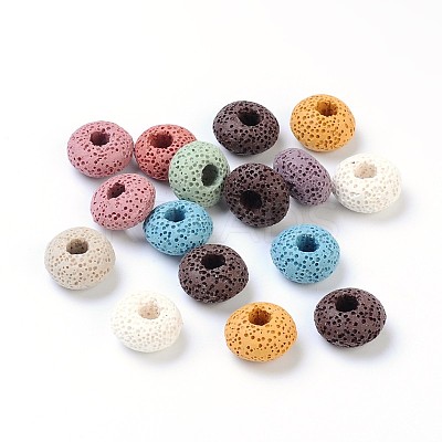 Lava Rock Gemstone European Beads X-GGDA007-1
