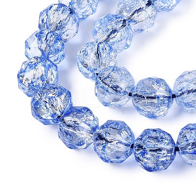 Crackle Transparent Glass Beads Strands GLAA-N063-10mm-04-1