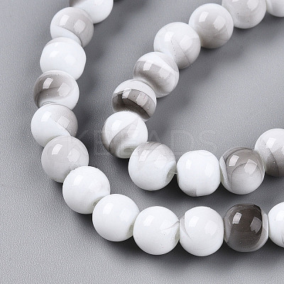 Baking Paint Glass Beads Strands DGLA-N013-8mm-01-1
