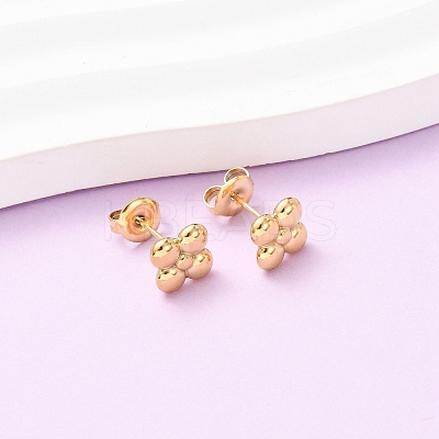 304 Stainless Steel Flower Stud Earrings EJEW-K268-83G-1
