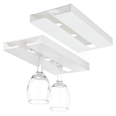 2Pcs Under Cabinet Mount Acrylic Stemware Organizer Holder ODIS-WH0030-19-1