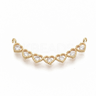 Brass Micro Pave Clear Cubic Zirconia Pendants X-ZIRC-T011-23G-NF-1