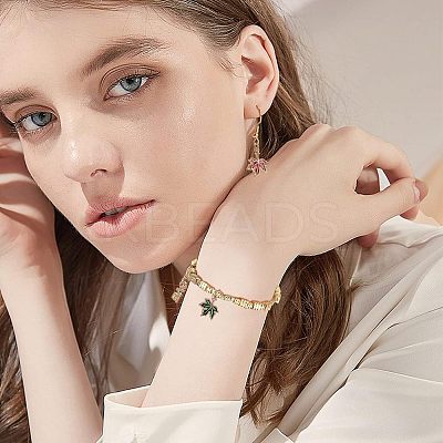 24Pcs 2 Colors Brass Cubic Zirconia Charms KK-FH0004-25-1
