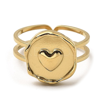 304 Stainless Steel Open Cuff Rings RJEW-Z018-27G-1