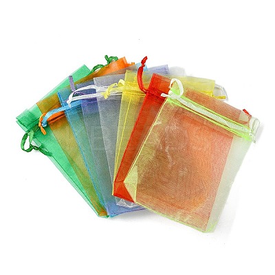 48Pcs 8 Colors Organza Bags Jewellery Storage Pouches Party Wedding Favour Gift Bags OP-FS0001-02-1