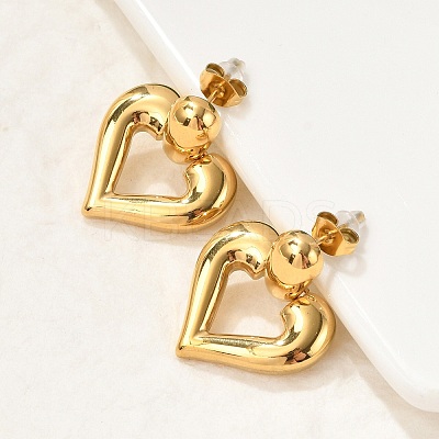 304 Stainless Steel Stud Earrings EJEW-M073-04G-01-1