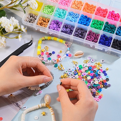 DIY Polymer Clay Beads Jewelry Set Making Kit DIY-SZ0005-89-1