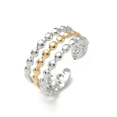 304 Stainless Steel Double Color Cuff Rings RJEW-S635-01GP-F-1