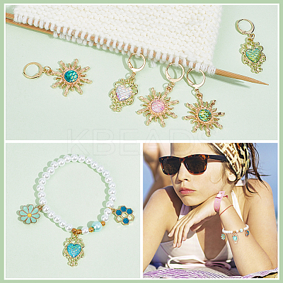 Alloy with Plastic Pendant Stitch Markers HJEW-AB00253-1