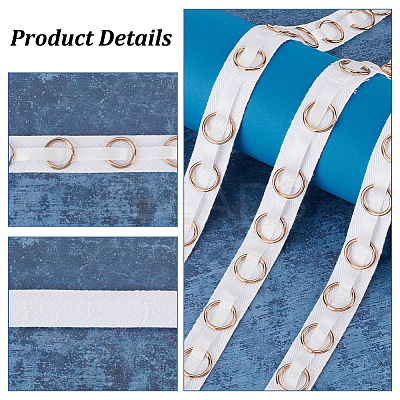5 Yards Cotton Sewing Tape with Metal Ring DIY-OC0012-98-1