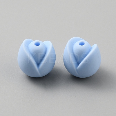 Flower Food Grade Eco-Friendly Silicone Beads LS-SIL-WH0013-47D-1