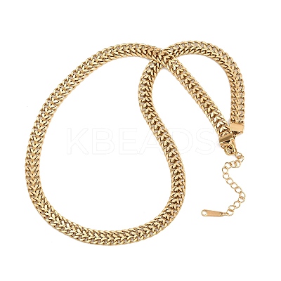 6.5MM 304 Stainless Steel Double Curb Chain Necklaces for Women NJEW-G179-07G-1