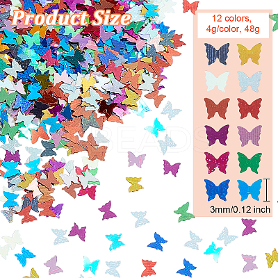 48G 12 Colors Laser PET Nail Sequins Care Decoration MRMJ-OC0003-51-1
