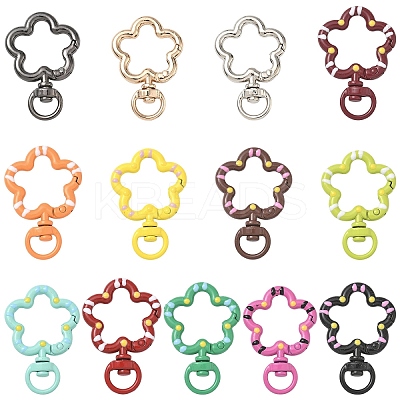 10Pcs Spray Painted Alloy Swivel Snap Clasps FIND-YW0009-38-1