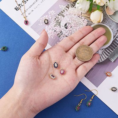 10Pcs Eco-Friendly Brass Micro Pave Cubic Zirconia Charms ZIRC-SZ0003-70-1